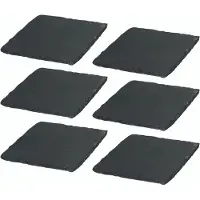 Novaliv 6x leisteen borden I vierkant I 20x20x0,5 cm I sushi serveerborden onderzetters kaasplank tafel plaats leisteen servies placemat leisteen