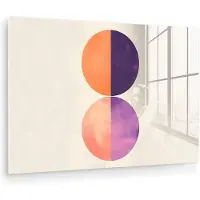 MuchoWow Glasschilderij 120x80 cm - Schilderij acrylglas - Abstract - Cirkels - Paars - Foto op glas - Muurdecoratie woonkamer - Wanddecoratie slaapkamer - Schilderijen
