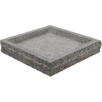 Esschert Design Vogeldrinkschaal Vogelbad Graniet - Vierkant - Vogelbad en Waterbad - - Grijs - FB652