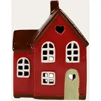 Det Gamle Apotek Keramieken Huisje - Waxinelichthouder - Rood - Deens design - Handgemaakt