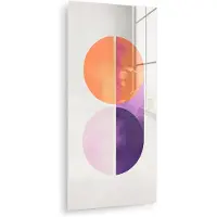 MuchoWow Glasschilderij 40x80 cm - Schilderij acrylglas - Cirkels - Abstract - Paars - Foto op glas - Muurdecoratie woonkamer - Wanddecoratie slaapkamer - Schilderijen