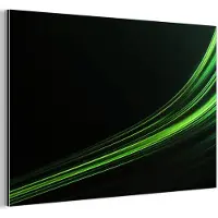 MuchoWow Aluminium schilderij 150x100 cm - Wanddecoratie metaal - Lijnen - Boog - Groen - Metalen muurdecoratie woonkamer - Decoratie industrieel - Foto op dibond - Industriële accessoires slaapkamer