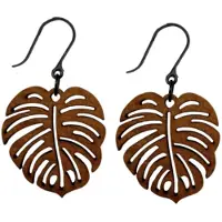 Charme Bijoux Allergievrije oorbellen- bruin- hout- boomblad-