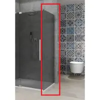Van Rijn Vaste Wand Products ST08 120x200 cm 8 mm Rookglas met Muurprofiel Chroom tbv Hoekcabine