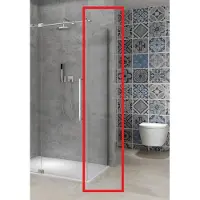 Van Rijn Vaste wand products st08 140x200 cm 8 mm helder glas met muurprofiel chroom tbv hoekcabine