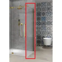 Van Rijn Vaste wand products st08 140x200 cm 8 mm helder glas met muurprofiel mat messing tbv hoekcabine