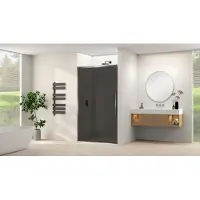 Van Rijn Schuifdeur Products ST09 Aan Vast Deel 120x200 cm 8 mm Rookglas Softclose Incl. Beslag Geborsteld Gunmetal