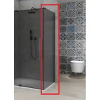 Van Rijn Vaste Wand Products ST08 90x200 cm 8 mm Rookglas met Muurprofiel Mat Zwart tbv Hoekcabine