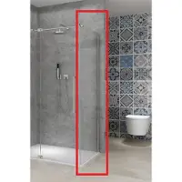 Van Rijn Vaste Wand Products ST08 120x200 cm 8 mm Helder Glas met Muurprofiel RVS tbv Hoekcabine