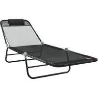 vidaXL Opvouwbare zonnebed Zwart 182 x 55 x 85,5 cm Textileen