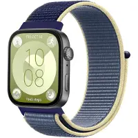 Strap-it Nylon bandje met klittenbandsluiting - geschikt voor Huawei Watch Fit 3 / Watch Fit 4 / Watch Fit 4 Pro / Watch Fit 5 / Watch Fit 5 Pro (oceaan blauw)