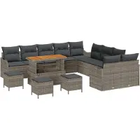 vidaXL Tuinbank Set 14 st 13-Aantal zitplaatsen Grijs