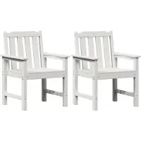 vidaXL Tuin eetkamerstoel 2 st Wit HDPE