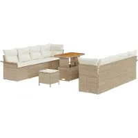 vidaXL Tuinbank Set Beige en Crème