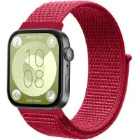 Strap-it Nylon bandje met klittenbandsluiting - geschikt voor Huawei Watch Fit 3 / Watch Fit 4 / Watch Fit 4 Pro / Watch Fit 5 / Watch Fit 5 Pro (rood)
