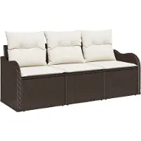 vidaXL Tuinbank Set 3 st Bruin poly rattan