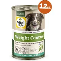 VITALstyle Hond Weight Control - Hondenvoer Natvoer - Tegen Overgewicht - Dieetvoer Voor Geleidelijk Gewichtsverlies - Met o.a. Mariadistel & Brandnetel - 12 x 400 g