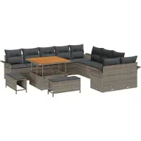 vidaXL Tuinbank Set 13 st 12-Aantal zitplaatsen Grijs