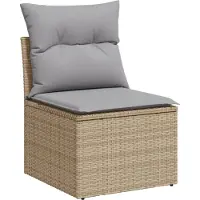 vidaXL Tuinbank Set 12 st 11-Aantal zitplaatsen Beige en Lichtgrijs