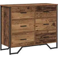vidaXL Ladekast 6-Lade Oudhout 91 x 35,5 x 74,5 cm