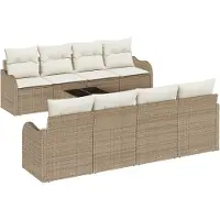 vidaXL Tuinbank Set Beige 55 x 55 x 37 cm poly rattan