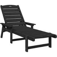 vidaXL Ligstoel Zwart 195,5 x 53 x 98,5 cm HDPE