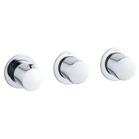 FortiFura Nebbio Badcombinatie-set - thermostaatkraan - glijstang met geïntegreerde wandaansluitbocht - gladde doucheslang - ronde handdouche - badvulcombinatie - chroom