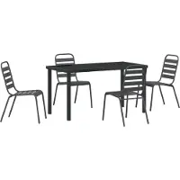 vidaXL Tuin Eettafel Set 5 st Antraciet Gepoedercoat staal