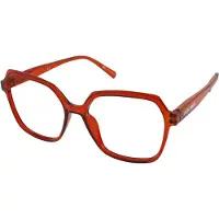 Vista Bonita Leesbril MIRA - Kleur Terra Cotta - Sterkte +6.00 - Moderne leesbril - Groot stevig montuur - Comfortabele pasvorm - Hoogwaardige leesglazen - Inclusief leuk brillenhoesje en poetsdoekje