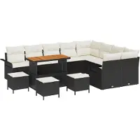 vidaXL Tuinbank Set 13 st 12-Aantal zitplaatsen Zwart en Crème