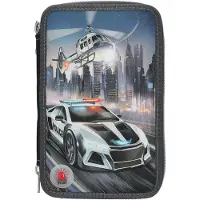 Dino World - Monster Cars 3-vaks etui - politieauto