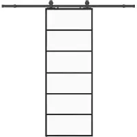 vidaXL Schuifdeur met beslag, zwart, 76x205 cm, veiligheidsglas