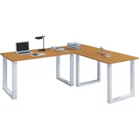 VCM Houten Bureau | Hoekbureau Plain | 190x190 | L Vorm Links of Rechts | Werktafel Plaat 50 cm Diep | Computertafel Kantoormeubilair - Lona U