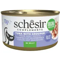 Schesir 12x Complementary Kattenvoer Tonijn & Zeebaars In Gelei 70 Gr