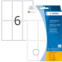 Herma Etiket 2480 34x67mm wit 192 stuks - 3 stuks