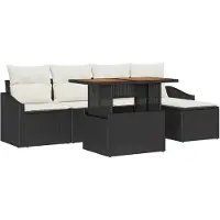 vidaXL Tuinbank Set 6 st Zwart en Crème