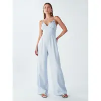 Willa Jumpsuit 'Palms' lichtblauw