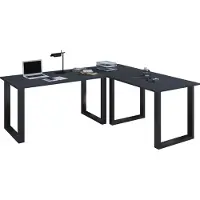 VCM Holz Schreibtisch | Eckschreibtisch schlicht | 160x160 | L Form links oder rechts | Arbeitstisch Platte 80 cm tief | Computertisch Büromöbel - Lona U