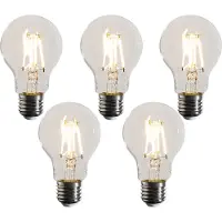 LUEDD Set van 5 E27 dimbare LED lampen A60 helder 4.5W 500 lm 2700K