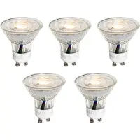 LUEDD Set van 5 GU10 50mm LED lampen helder 3W 230 lm 2700K