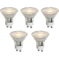 LUEDD Set van 5 GU10 50mm LED Lampen Helder 1W 80 lm 2200K