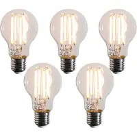 LUEDD Set van 5 Smart E27 dimbaar in Kelvin LED lampen A60 helder 7W 806 lm 1800-3000K