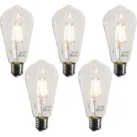 LUEDD Set van 5 E27 LED lamp filament ST64 helder 4W 470 lm 2700K