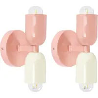 Beliani TOPI - Wandlampen set van 2 - Pastelroze - Metaal