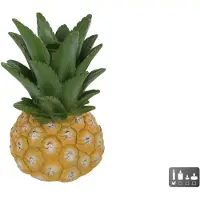 CosyDecor Kandelaar Ananas Polystone 12x12x18cm Geel geel Polystone Kandelaar