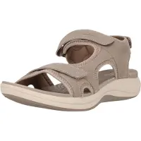 Clarks Clarksvoor vrouwen. 26171413 Mira Bay Sandalen grijs (41), Plat, Klittenband, Casual