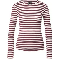 Pieces Shirt 'PCRUKA' wijnrood / wit