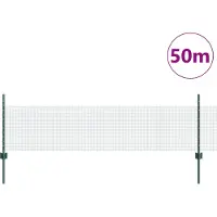 vidaXL gelast draadhek met palen 50 x 0,5 m PVC-Coated Staal Groen