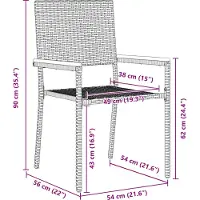 vidaXL Tuin stapelstoelen 2 st Zwart en Bruin