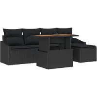 vidaXL Tuinbank Set 6 st Zwart en Bruin